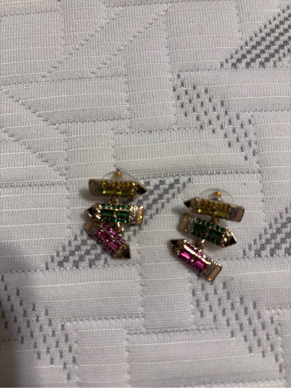 Gold-Tone Multicolor Crystal Arrow Drop Earrings - Women Jewelry teacher earings
